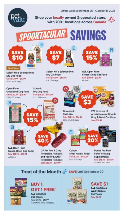 Pet Valu Flyer September 25 to October 8