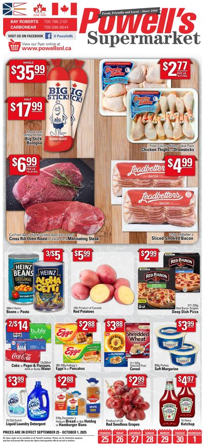 Powell's Supermarket Flyer September 25 to October 1