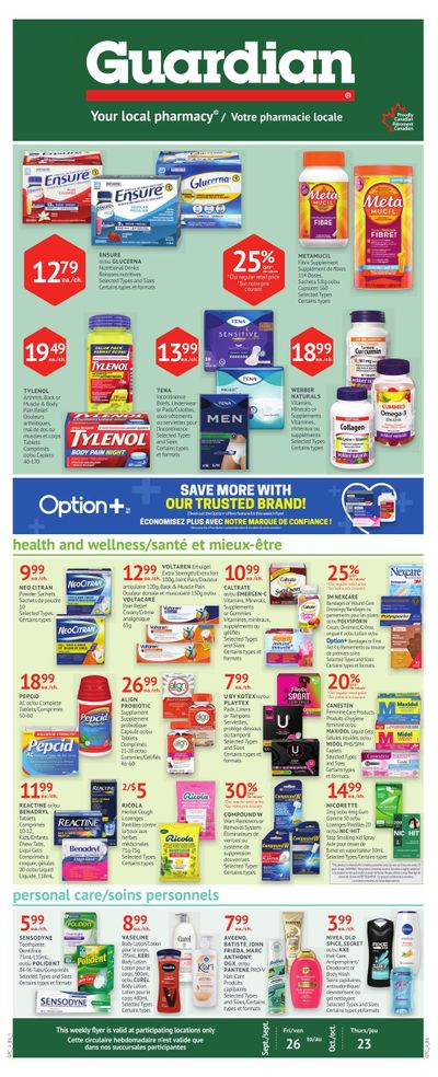 Guardian Pharmacy Monthly Flyer September 26 to October 23