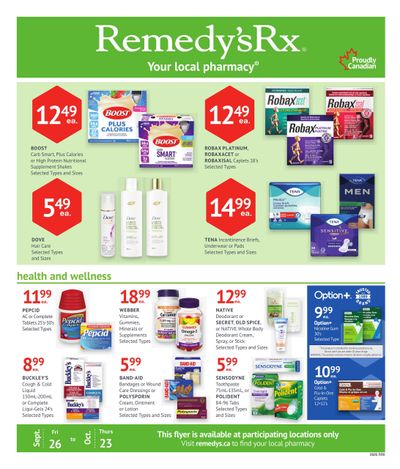 Remedy's RX Monthly Flyer September 26 to October 23