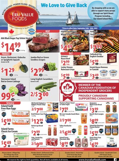 Tru Value Foods Flyer September 24 to 30