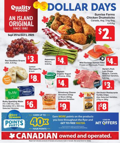 Quality Foods Flyer September 25 to October 1
