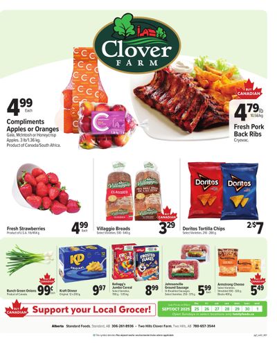 Clover Farm (West) Flyer September 25 to October 1