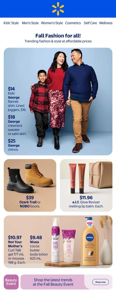 Walmart Fall Fashion For All Flyer September 25 to October 22