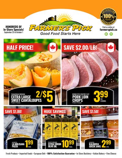 Farmer's Pick Flyer September 25 to October 1