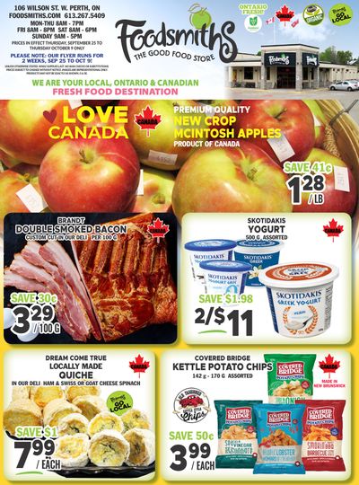 Foodsmiths Flyer September 25 to October 9