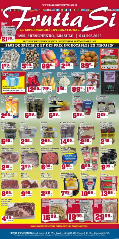 Frutta Si Flyer September 25 to October 1