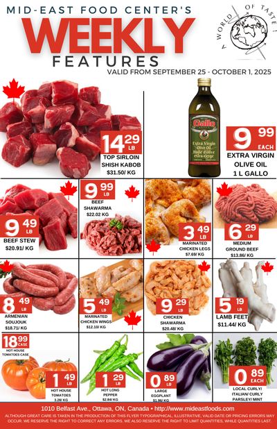 Mid-East Food Centre Flyer September 25 to October 1