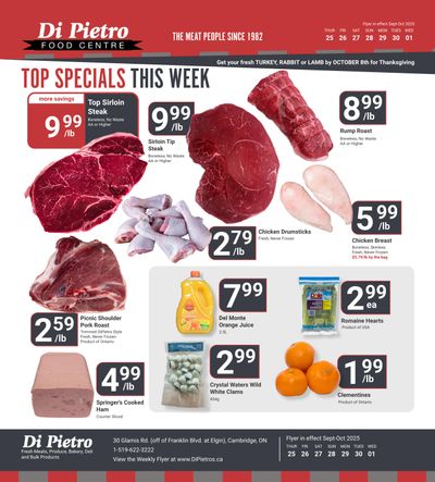 Di Pietro Food Centre Flyer September 25 to October 1