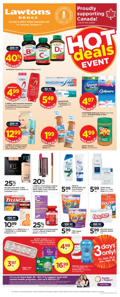 Lawtons Drugs Flyer September 26 to October 2