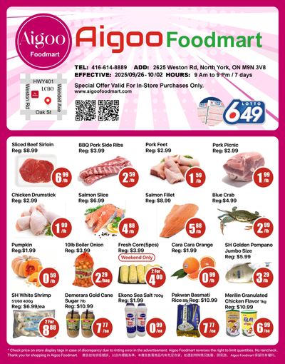 Aigoo Foodmart Flyer September 26 to October 2