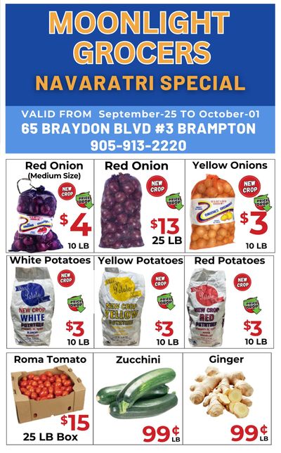 Moonlight Grocers Flyer September 25 to October 1