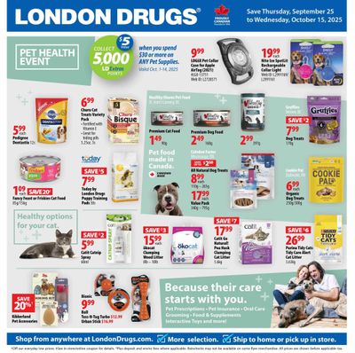 London Drugs Pet Health Event Flyer September 25 to October 15