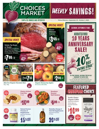 Choices Market Flyer September 25 to October 1