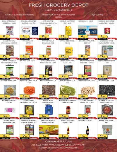 Fresh Grocery Depot Flyer September 25 to October 1
