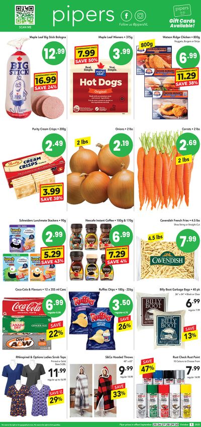 Pipers Superstore Flyer September 25 to October 1