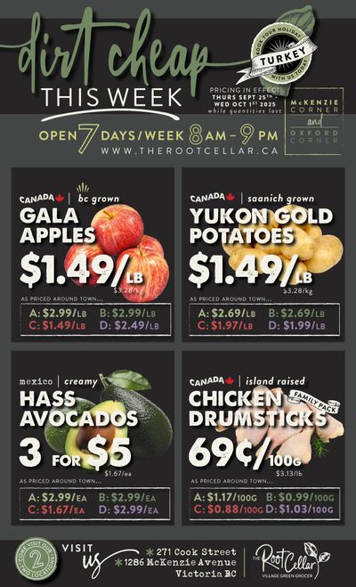 The Root Cellar Flyer September 25 to October 1