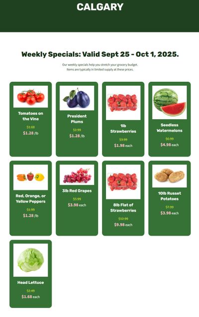 H&W Produce Flyer September 25 to October 1