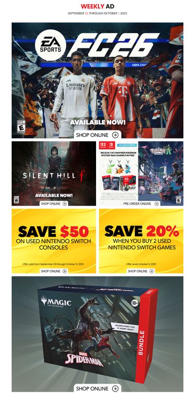 EB Games Flyer September 25 to October 1