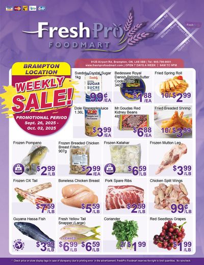 FreshPro Foodmart (Brampton) Flyer September 26 to October 2