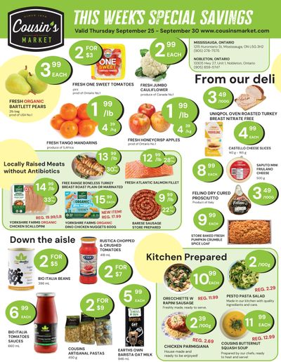 Cousin's Market Flyer September 25 to 30