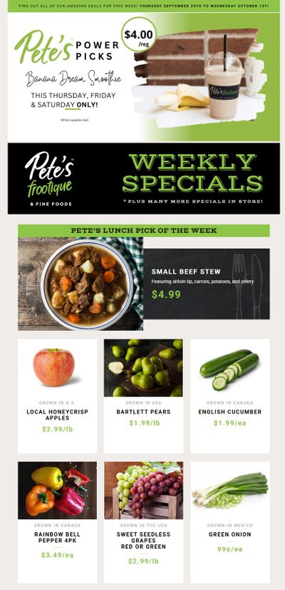 Pete's Fine Foods Flyer September 25 to October 1
