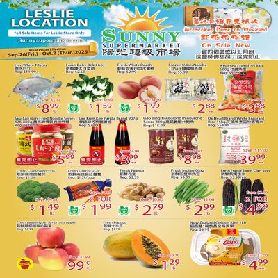Sunny Supermarket (Leslie) Flyer September 26 to October 2