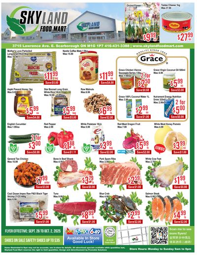 Skyland Food Mart Flyer September 26 to October 2
