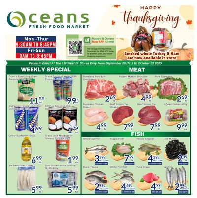 Oceans Fresh Food Market (Brampton) Flyer September 26 to October 2