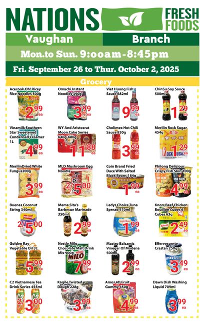 Nations Fresh Foods (Vaughan) Flyer September 26 to October 2