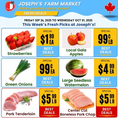 Joseph's Farm Market Flyer September 26 to October 1