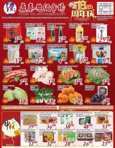 Tone Tai Supermarket Flyer September 26 to October 2