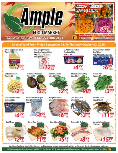 Ample Food Market (Brampton) Flyer September 26 to October 2