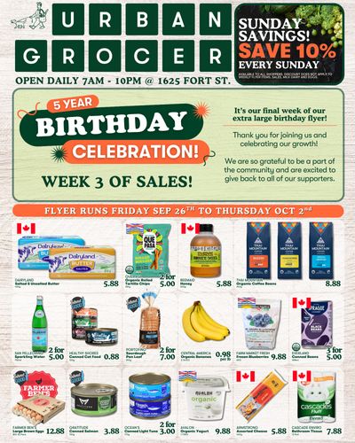 Urban Grocer Flyer September 26 to October 2