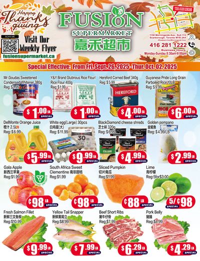 Fusion Supermarket (Scarborough) Flyer September 26 to October 2