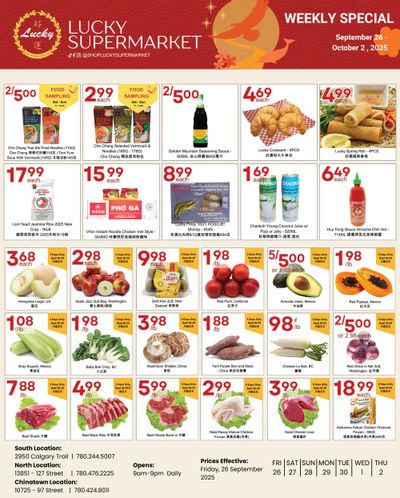 Lucky Supermarket (Edmonton) Flyer September 26 to October 2