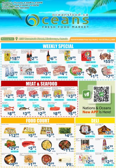 Oceans Fresh Food Market (Mississauga) Flyer September 26 to October 2