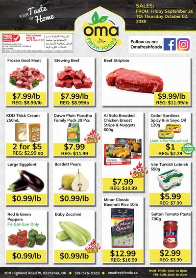 Oma Fresh Foods Flyer September 26 to October 2