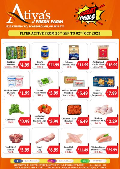 Atiya's Fresh Farm Flyer September 26 to October 2