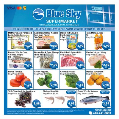 Blue Sky Supermarket (North York) Flyer September 26 to October 2