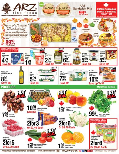 Arz Fine Foods Flyer September 26 to October 2