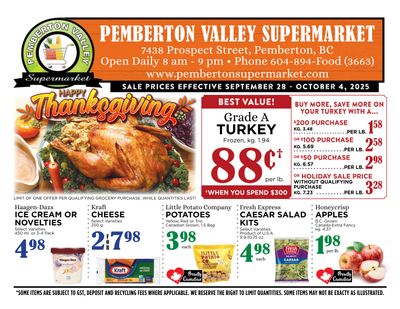 Pemberton Valley Supermarket Flyer September 28 to October 4