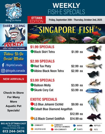 Big Al's (Ottawa) Weekly Specials September 26 to October 2