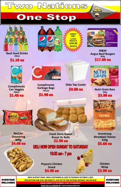 Two Nations One Stop Flyer September 26 to October 2