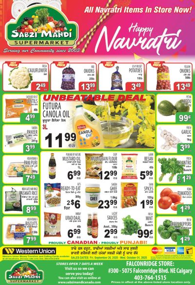 Sabzi Mandi Supermarket (Calgary) Flyer September 26 to October 1