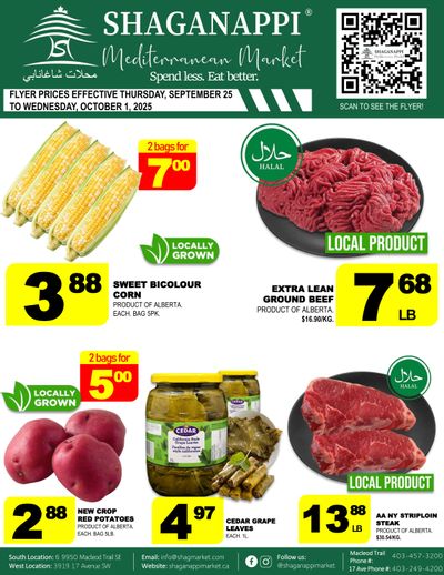 Shaganappi Mediterranean Market Flyer September 25 to October 1