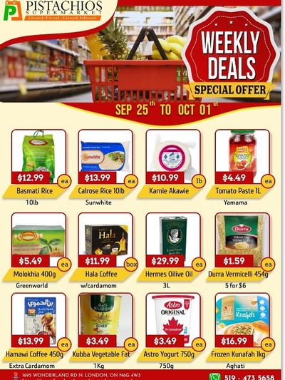 Pistachios Supermarket Flyer September 25 to October 1