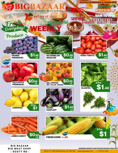 Big Bazaar Canada Flyer September 26 to October 1