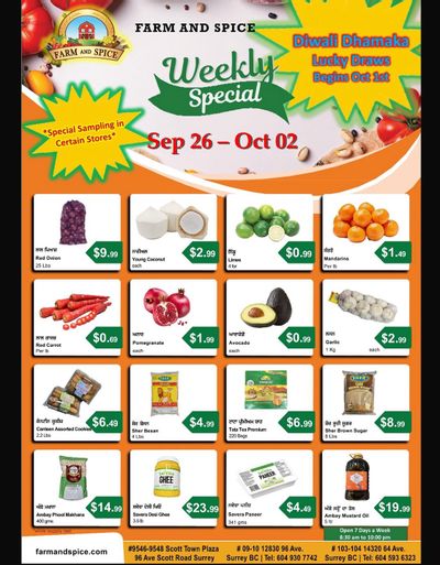 Farm And Spice Grocers Flyer September 26 to October 2