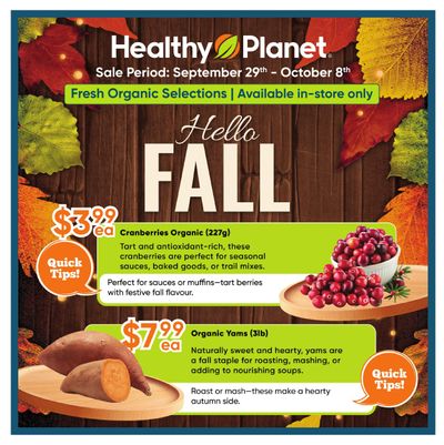 Healthy Planet Flyer September 29 to October 8